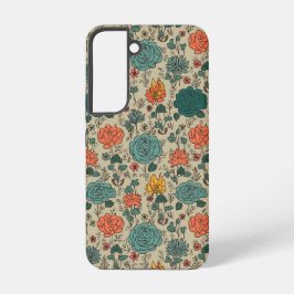 Coque Samsung Galaxy Motif à fleurs rétro Galaxy S22 Coque