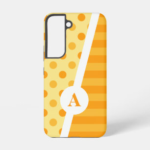 Coque Samsung Galaxy Motif à pois et rayures Orange Sherbet