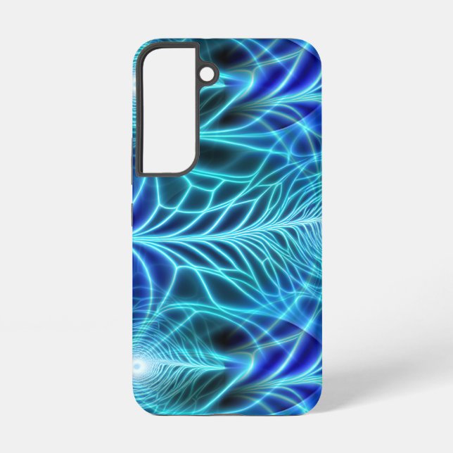 Coque Samsung Galaxy Motif à répétition électrique bleu brillant (Verso)