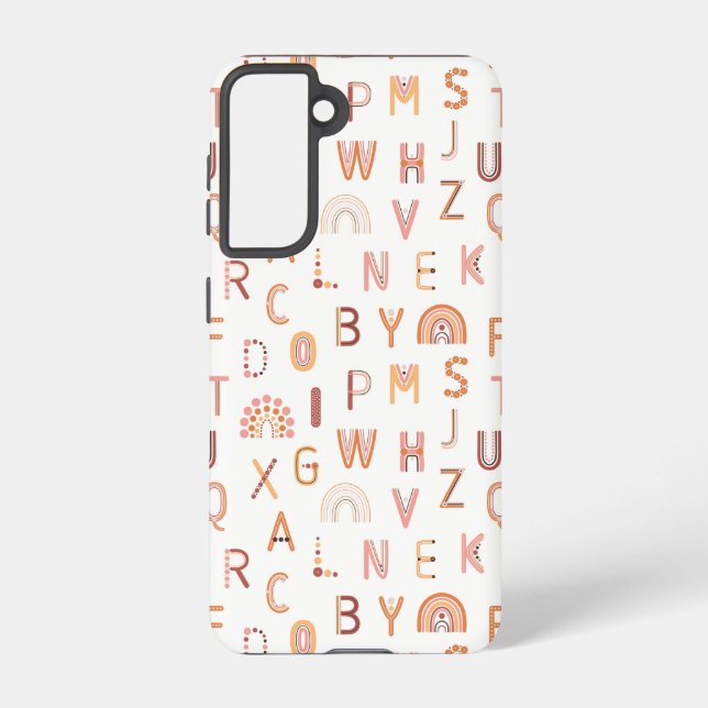 Coque Samsung Galaxy Motif Alphabet arc-en-ciel amusant (Verso)