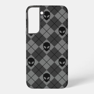Coque Samsung Galaxy Motif Argyle Alien Noir et Gris