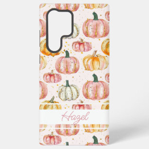 Coque Samsung Galaxy Motif Citrouille aquarelle avec nom
