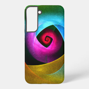 Coque Samsung Galaxy Motif d'art abstrait moderne bleu orange rose #24
