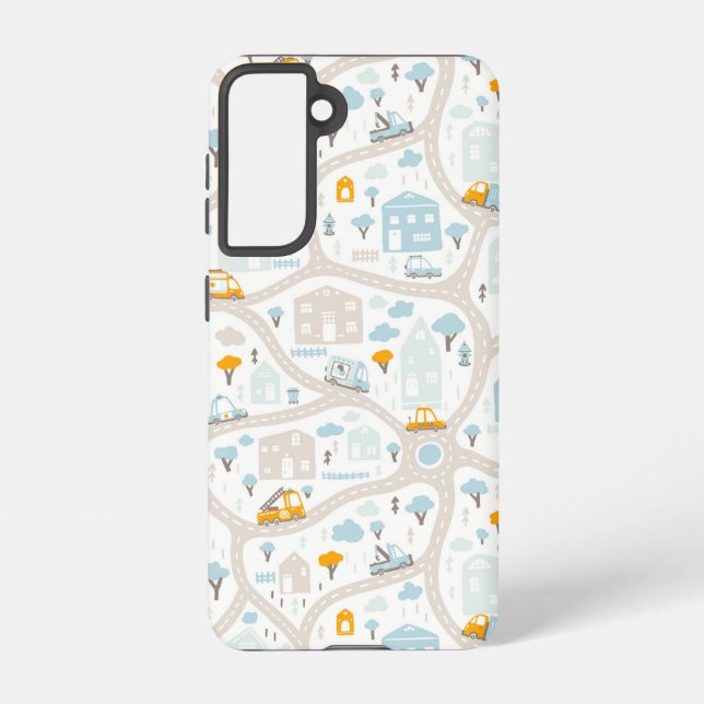 Coque Samsung Galaxy Motif de carte de quartier de Cute Pastel (Verso)