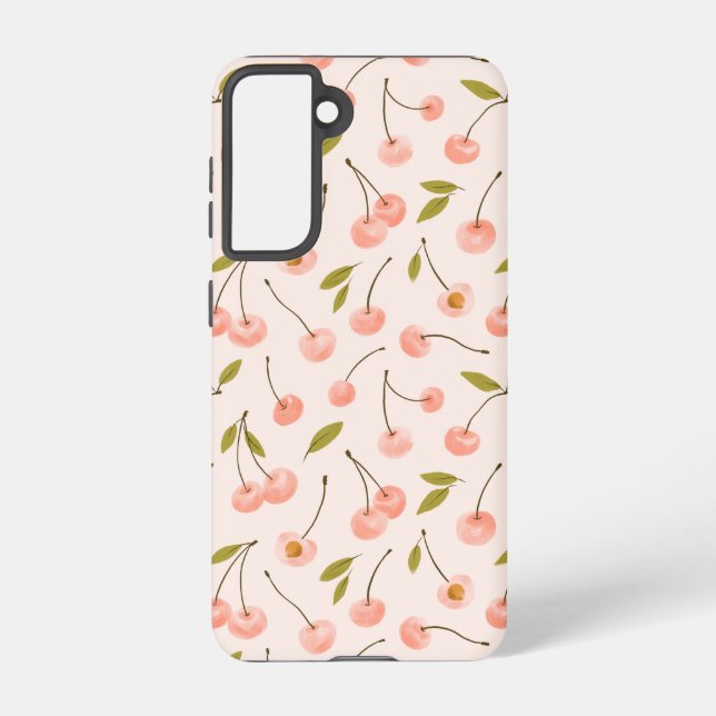 Coque Samsung Galaxy Motif de cerise aquarelle (Verso)