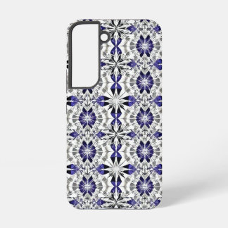 Coque Samsung Galaxy Motif de diamants bleu, gris et blanc
