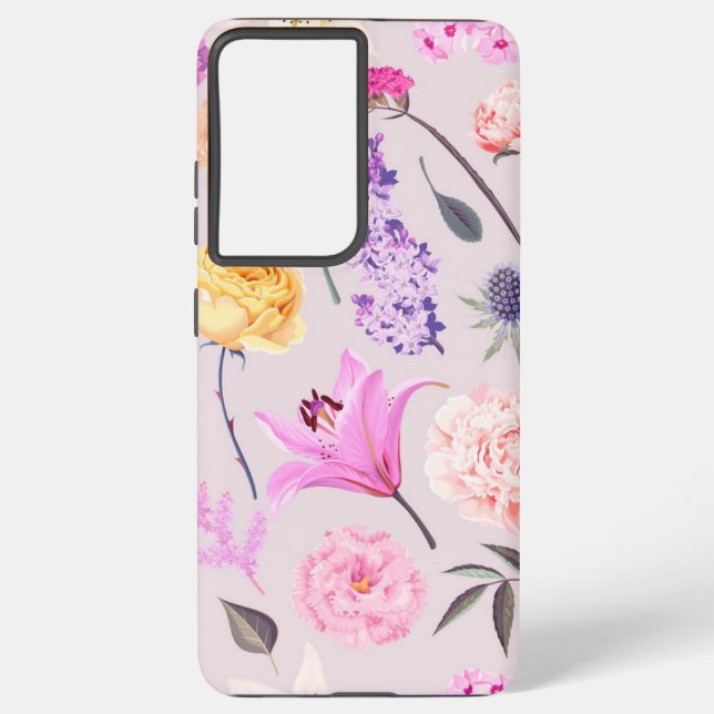 Coque Samsung Galaxy Motif de fleurs (Verso)