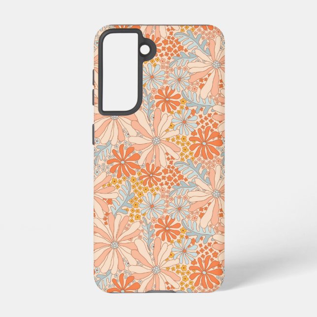 Coque Samsung Galaxy Motif de jardin à fleurs rétro (Verso)