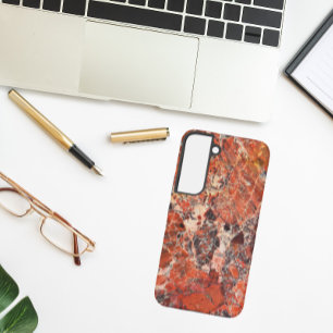 Coque Samsung Galaxy Motif de pierre de jaspe bréchique orange