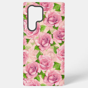 Coque Samsung Galaxy Motif de roses à l'aquarelle rose