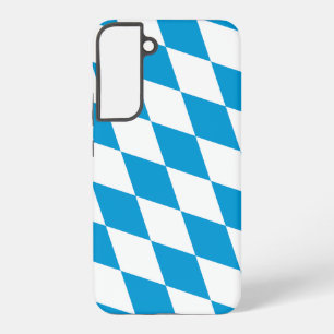 Coque Samsung Galaxy Motif Drapeau Diamant Bavière bleu et blanc