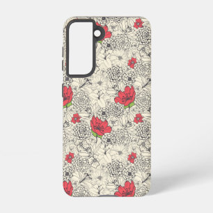 Coque Samsung Galaxy Motif du jardin de fleurs de pavot