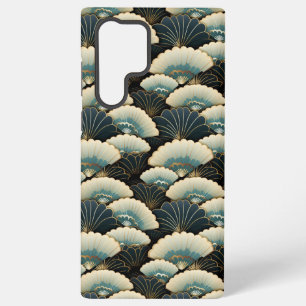 Coque Samsung Galaxy Motif du ventilateur d'inspiration japonaise Turqu
