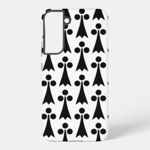 Coque Samsung Galaxy Motif Ermine, Motif médiéval, noir sur blanc