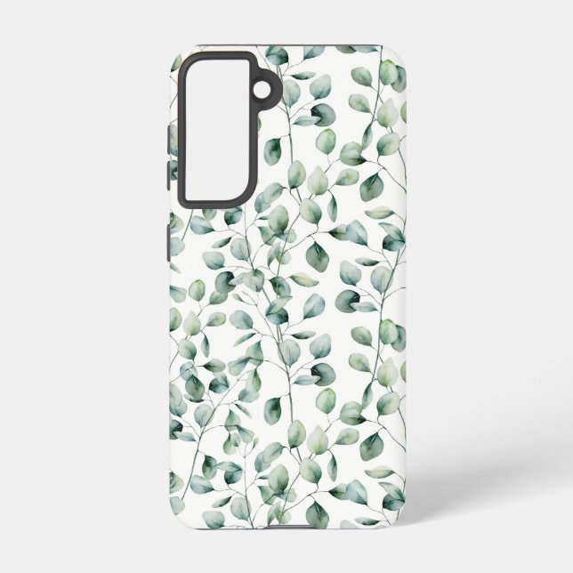 Coque Samsung Galaxy Motif Eucalyptus aquarelle (Verso)