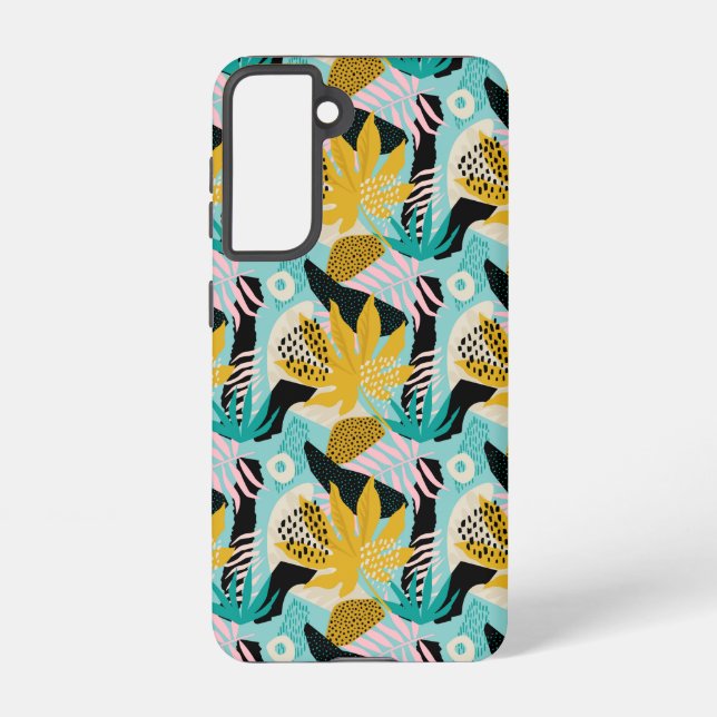 Coque Samsung Galaxy Motif Feuille de la forêt tropicale tropicale (Verso)