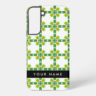 Coque Samsung Galaxy Motif feuille, Feuilles verts, votre nom