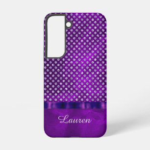 Coque Samsung Galaxy Motif Gemme Argent Violet Royal