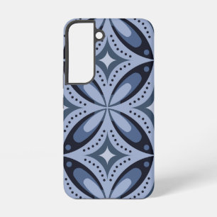 Coque Samsung Galaxy Motif géométrique bleu de style rétro