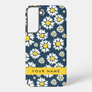 Coque Samsung Galaxy Motif Marguerite, Marguerites Blanches, Votre Nom