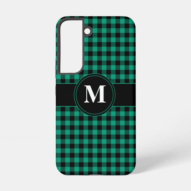 Coque Samsung Galaxy Motif plat vert Monogramme moderne (Verso)