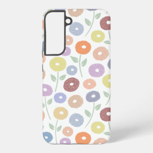 Coque Samsung Galaxy Motif Répété Fleur Floue Pastels sur Blanc