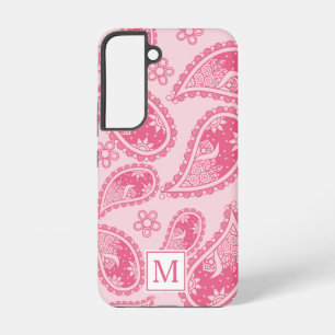 Coque Samsung Galaxy Motif Rétro Paisley Rose Monogramme Moderne