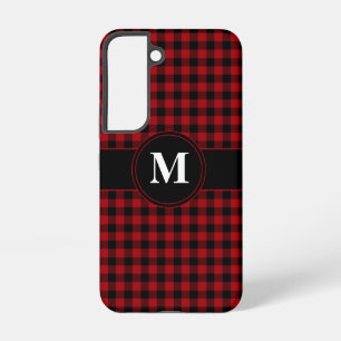 Coque Samsung Galaxy Motif rouge Monogramme moderne