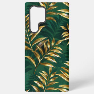 Coque Samsung Galaxy Motif sans couture avec des fougères dorées