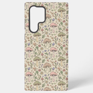 Coque Samsung Galaxy Motif sans couture de champignons beige chaud