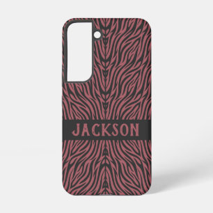 Coque Samsung Galaxy Motif Tigre en Rouge et Gris avec Nom