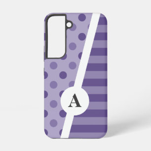 Coque Samsung Galaxy Motif Ultra Violet à pois et rayures