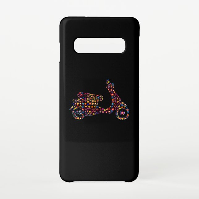 Coque Samsung Galaxy Motocyclette à moteur à fleurs (Dos)