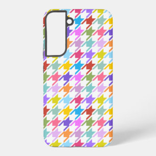 Coque Samsung Galaxy Multicolor Houndstooth+Motif blanc