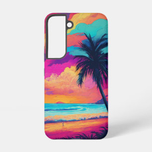 Coque Samsung Galaxy Neon Sunset Paradise Art Design