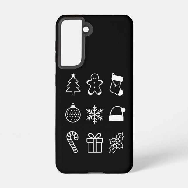 Coque Samsung Galaxy Noël Doodé pain d'épice bonbons Noël (Verso)