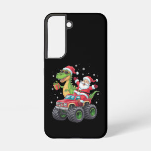 Coque Samsung Galaxy Noël Famille Correspondante Père Noël Truck Dinosa