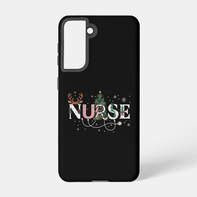 Coque Samsung Galaxy Noël Père Noël Préférée Infirmière Noël Cadeaux Fê (Verso)