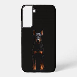 Coque Samsung Galaxy Noir 4 Luxe Galaxy S22 Plus, Doberman Gardien