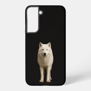 Coque Samsung Galaxy Noir 4 Luxe Galaxy S22 Plus, Loup Arctique Ivoire