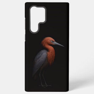Coque Samsung Galaxy Noir 4 Luxe Galaxy S22 Ultra, Aigrette rousse