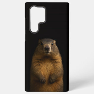Coque Samsung Galaxy Noir 4 Luxe Galaxy S22 Ultra, Marmotte Fluffy