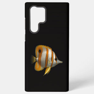 Coque Samsung Galaxy Noir 4 Luxe Galaxy S22 Ultra, Poisson-Papillon de