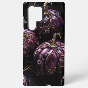 COQUE SAMSUNG GALAXY NOIR GOTHIQUE AVEC DES CITROUILLES ROULEAUX FONCÉS