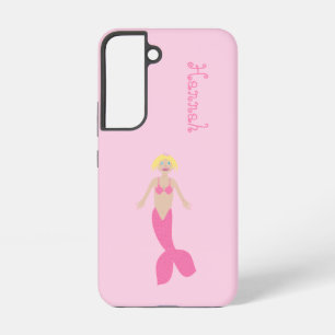 Coque Samsung Galaxy Nom personnalisé d'une Sirène d'Imaginaire rose