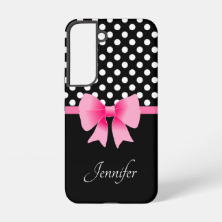 Coque Samsung Galaxy Nom personnalisé Élégant Bow rose