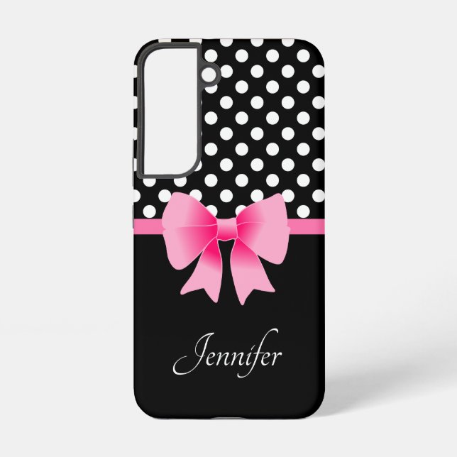 Coque Samsung Galaxy Nom personnalisé Élégant Bow rose (Verso)
