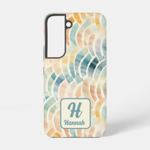 Coque Samsung Galaxy Nom personnalisé et aquarelle monographique modéli