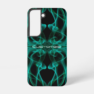 Coque Samsung Galaxy Nom personnalisé Fumée verte Symétrique Noir