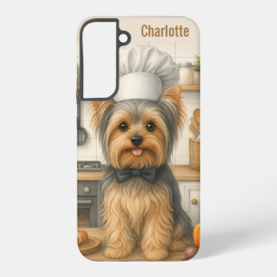 Coque Samsung Galaxy Nom personnalisé Yorkshire Terrier Chien Chef